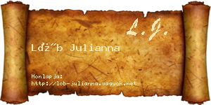 Löb Julianna névjegykártya